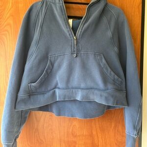 Blue scuba hoodie cropped